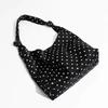 Sweet Polka Dot Tote Bag Spacious Bow Tie Handbag Travel Canvas Shoulder Bag  Daily Use