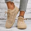 2025 Hot Sale Ladies Shoes Lace-up Women's Vulcanize Shoes Fashion Hollow Out New Plus Size Casual Comfortable Flat Low Heels