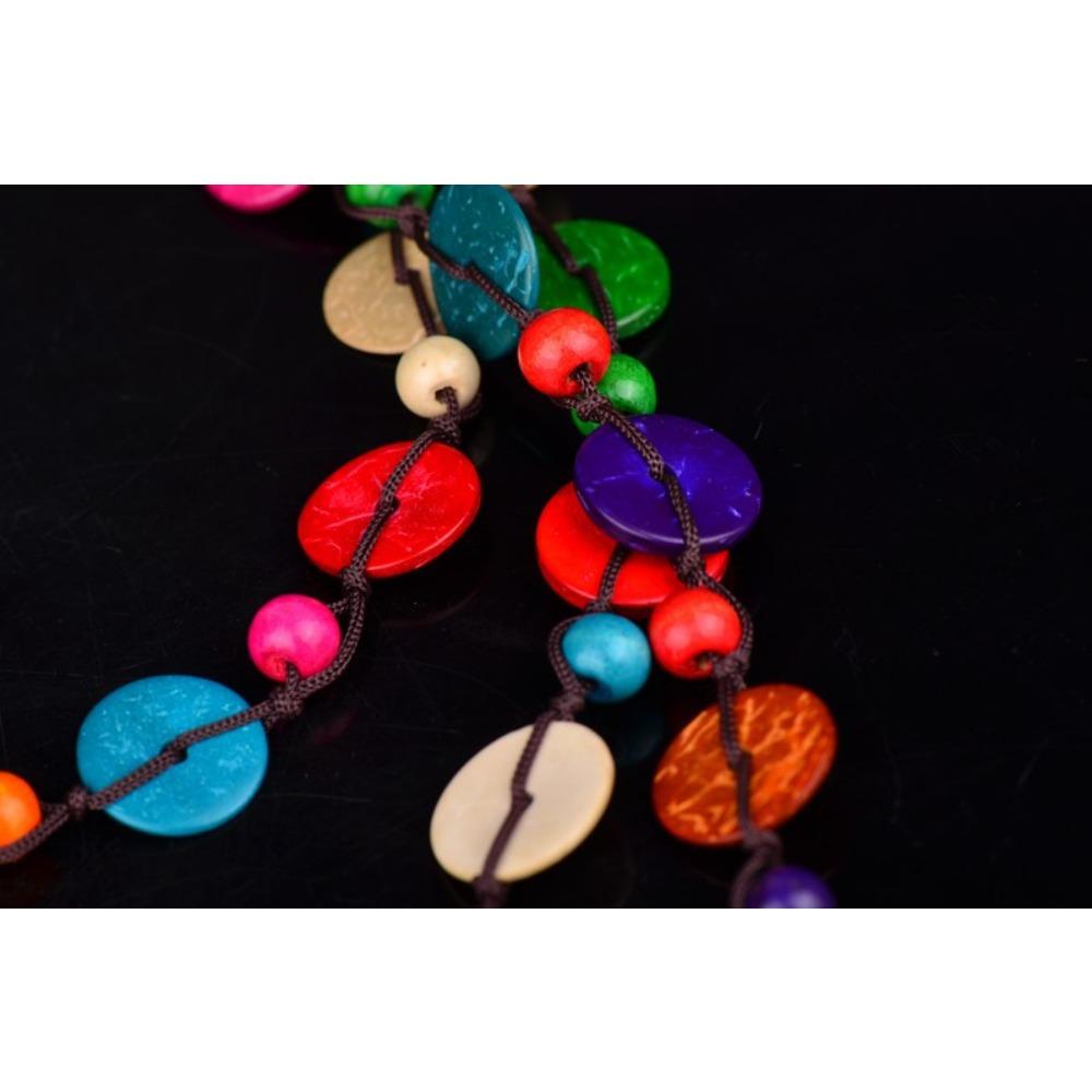 JMXD Boho Ethnic Vintage Long Necklace Handmade Fish Pendant Geometric Tassel Wooden Sweater Chain Unisex Gift Trendy Jewelry