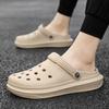 Fashion Half Platform Mules Hole Beach Slides Outdoor Eva Men's Shoe Male Slipper 2025 Style Fun Y2k Casual Fashion Elegant Mascullino