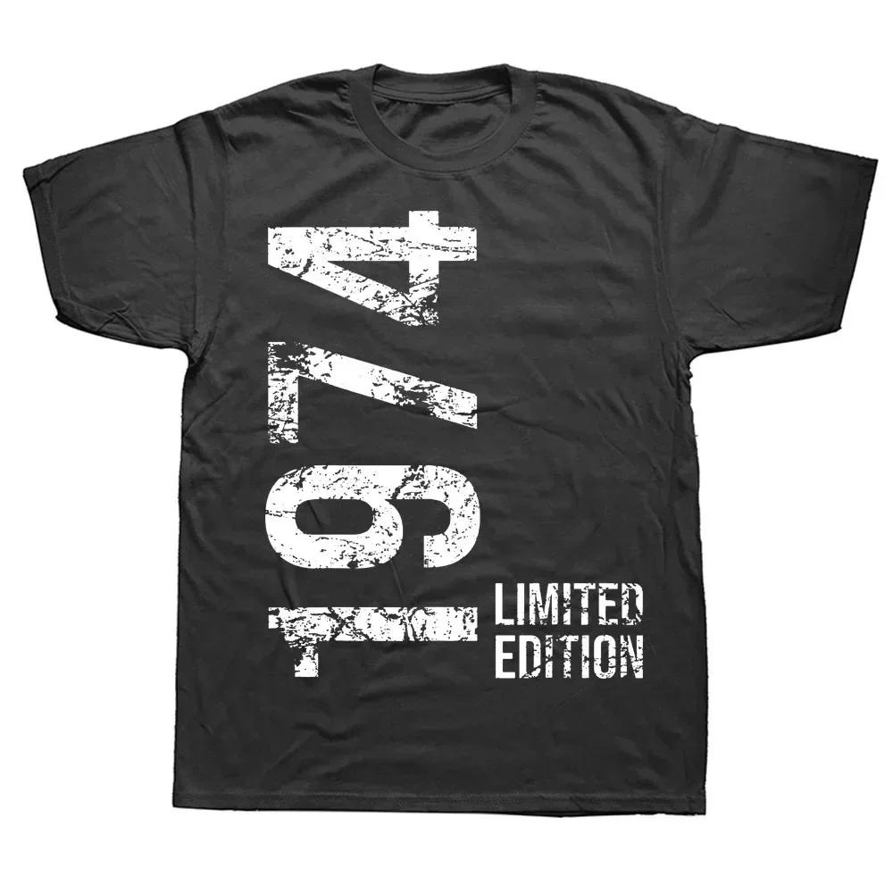 

Мужские Женские Футболки на День Рождения Юбилей 1974 50-й 50 Лет Юбилейный Выпуск Винтажная Хлопковая Футболка Подарок Футболка с Коротким Рукавом Топы#Цвет XXXXXL чёрный