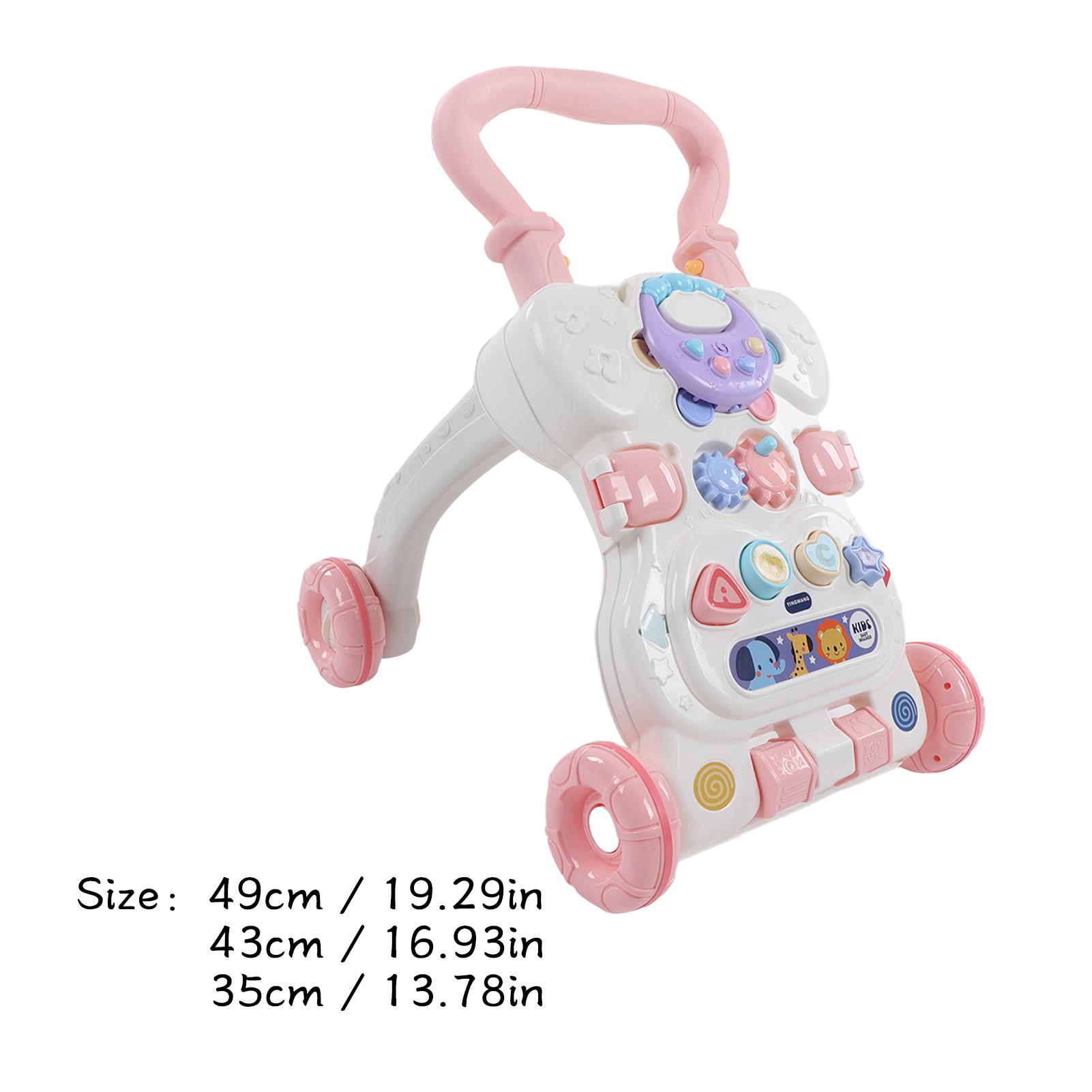 Baby Walker Comfortable Handle Speed Control Wheels Rollover Prevention Toddler Stand Walk Learning Tool