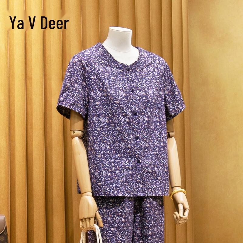 

Yalu Women s Floral Print Summer Two-Piece Lounge Set XL