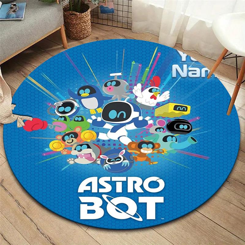 ASTRO BOT Custom Name Round Area Rug,Carpet Rug for Living Room Bedroom Sofa Playroom Decor,Non-slip Floor Mat