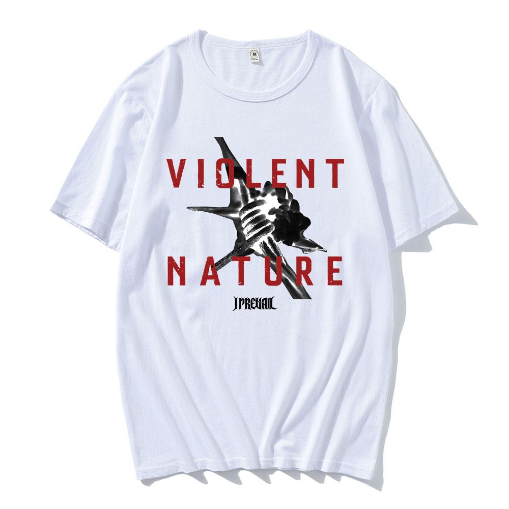 VIOLENT NATURE ALBUM COVER T-SHIRT Rockband I Prevail Punk T-Shirt Kurzarm Baumwolle Lockeres T-Shirt Grafik-Kleidung Tees