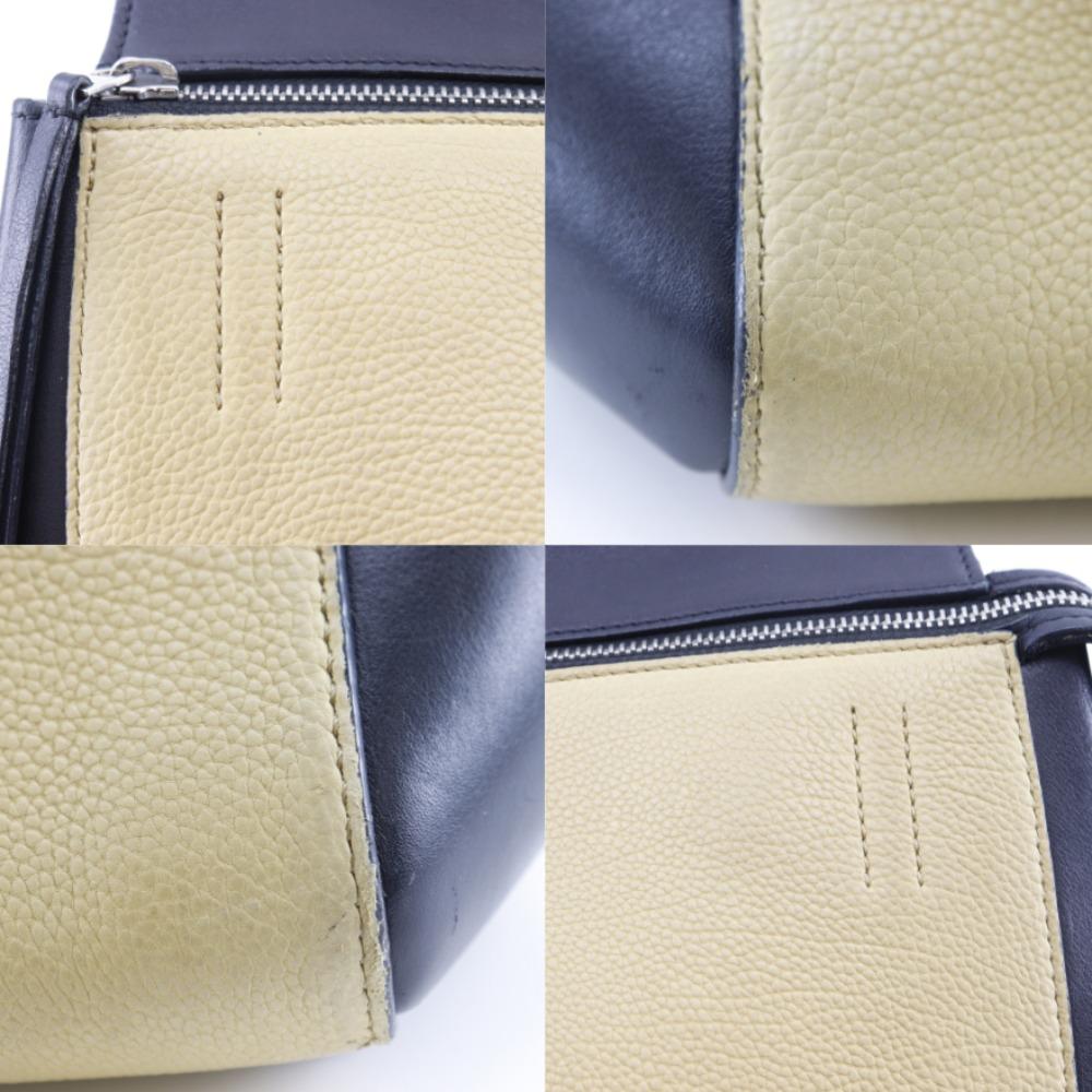 CELINE Edge medium Shoulder Bag Handbag By color Black / beige leather Women Used