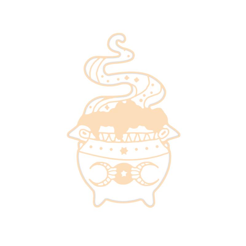 Witch Magical Stove Brooches Cartoon Creative Pins Bag Shirt Denim Lapel Pin Custom Badges Fashion Jewelry Gifts for Women Kids
