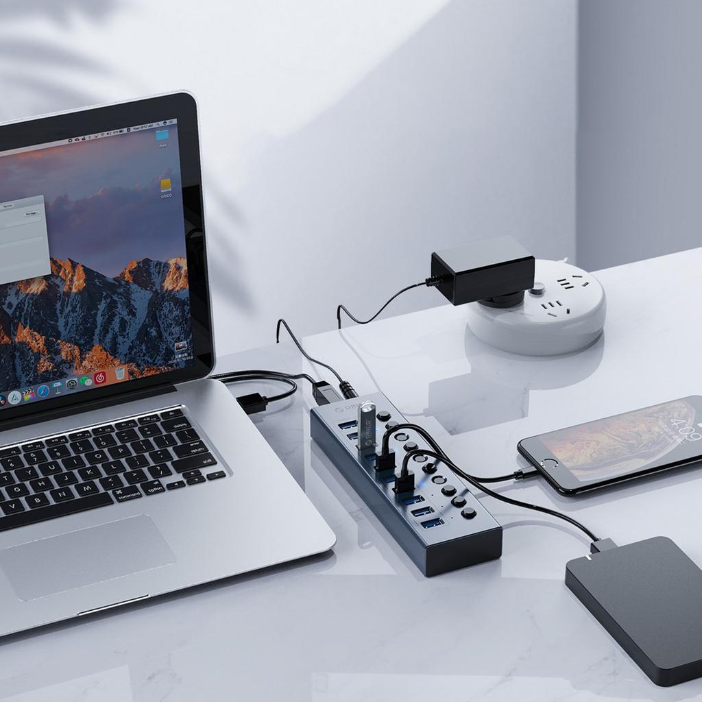 BT2U3-16AB Hub with 16x USB-A Switches - Gray