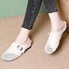 New half slippers 2025 summer wear women's new hollow bag head woven fashion slippers lazy height soft leather