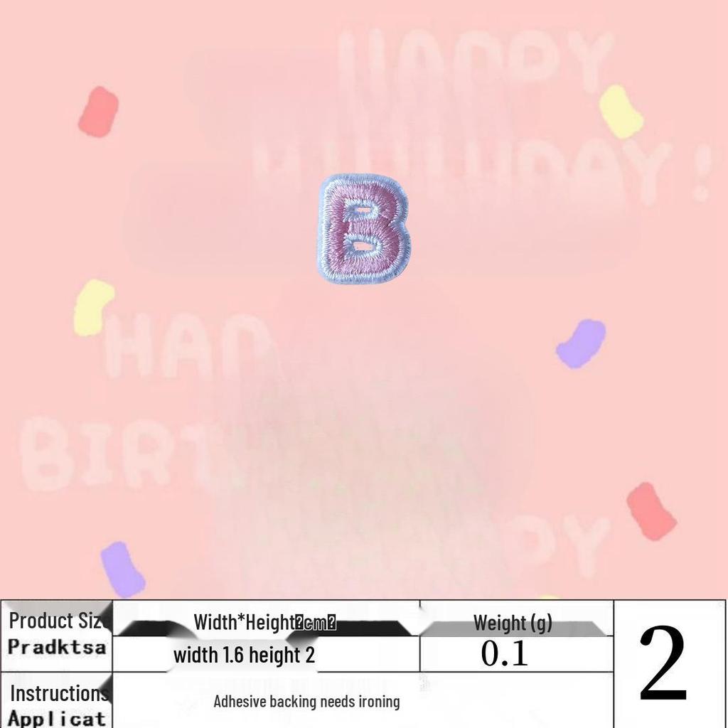 Pink English Alphabet Embroidered Iron-On Cloth Patch