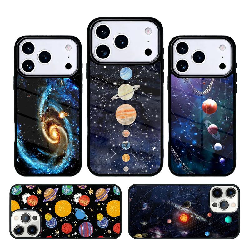Space Planets Solar System Phone Case For iPhone 17 AIR 16 Pro Max 15 14 Pro 11 12 13 Shockproof Silicone Cover