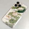 Chinese Ink Wash Lotus Bird Clear Phone Case for iPhone 17 16 15 14 13 12 11 16E Series Pro Max Plus Double Layer Protection