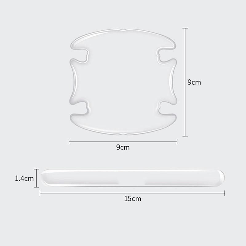 Car Door Handle Bowl Scratch Protective Invisible Transparent Stickers Silicon Rearview Mirror Anti-collision Protection Strip