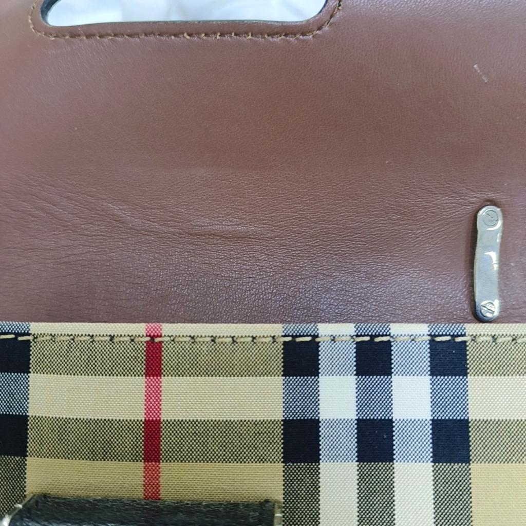 [Pre-Owned] D Check Pattern Leather Mini Shoulder Crossbody Bag - Very Good #1VPGG1I