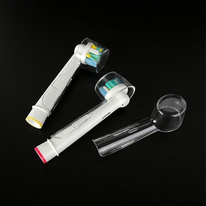 2Pcs Round Electric Toothbrush Head Protective Cover Tooth Brush Heads Lids Stand Holder Keep Clean Dustproof Travel Case