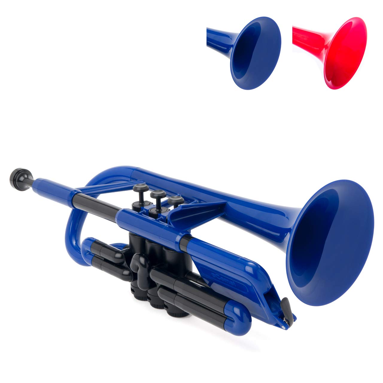 pInstruments pCornet PCORNET1B Синий Пластиковый Духовой Инструмент, Клавиша Си-бемоль, Изготовлен из Легкого и Прочного ABS с Био-Покрытием Антибактериальным Покрытием [Включ