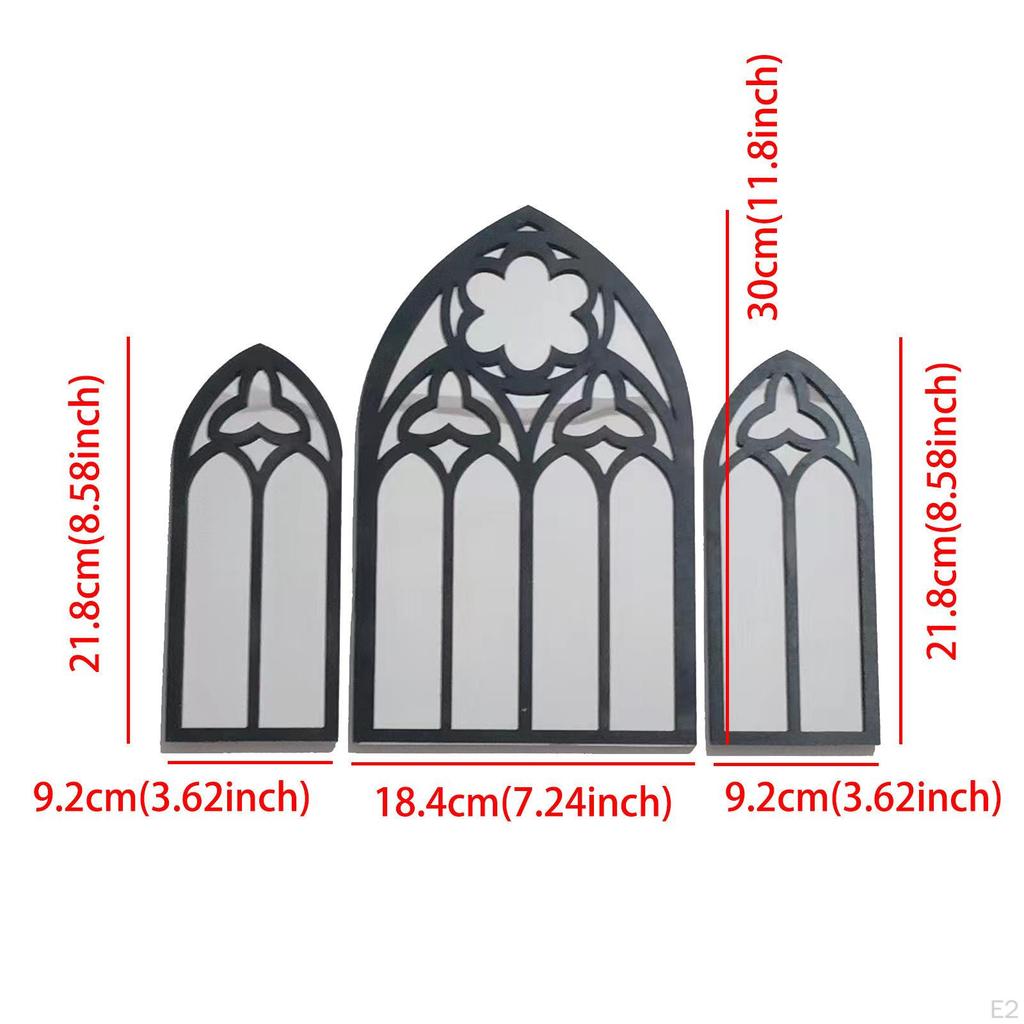 3 Pieces Gothic Mirrors Wall Decor,Decorative Arched Mirrors,Vanity Mirror Tiny for
