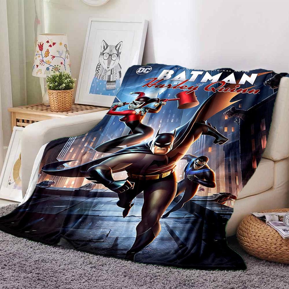 Batman Vs Harley Quinn Flannel Blanket Super Soft Warm Cozy Blanket For Sofa Bed Office Travel Allseason Home Decor Gift