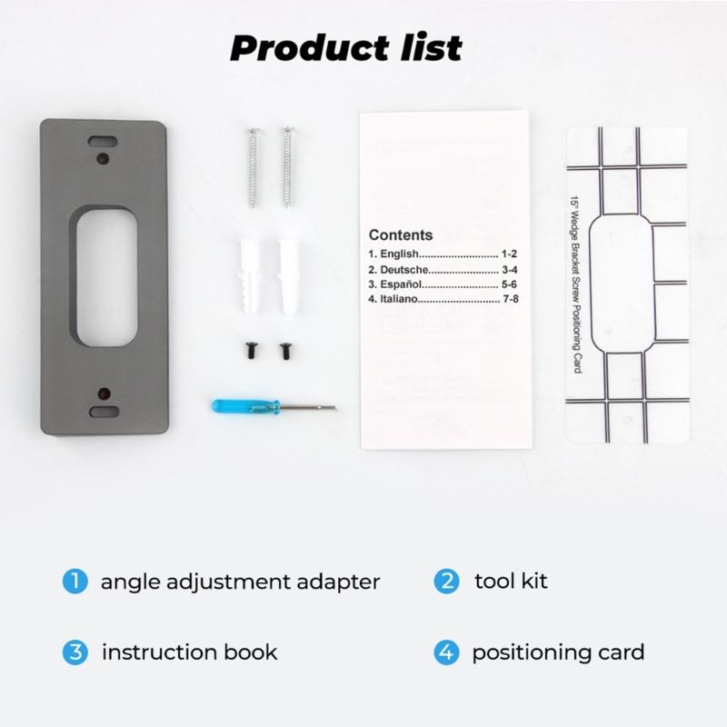 Doorbell Bracket PC Doorbell Support Simple Doorbell Mounting Solution Quick Doorbell Mount Secure Doorbell Support