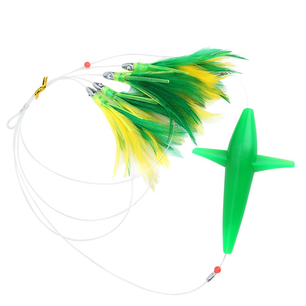 Schwertfisch Feather Tuna Artificial Fishing Lure Tease Accessories for Large Lure Baitgreen