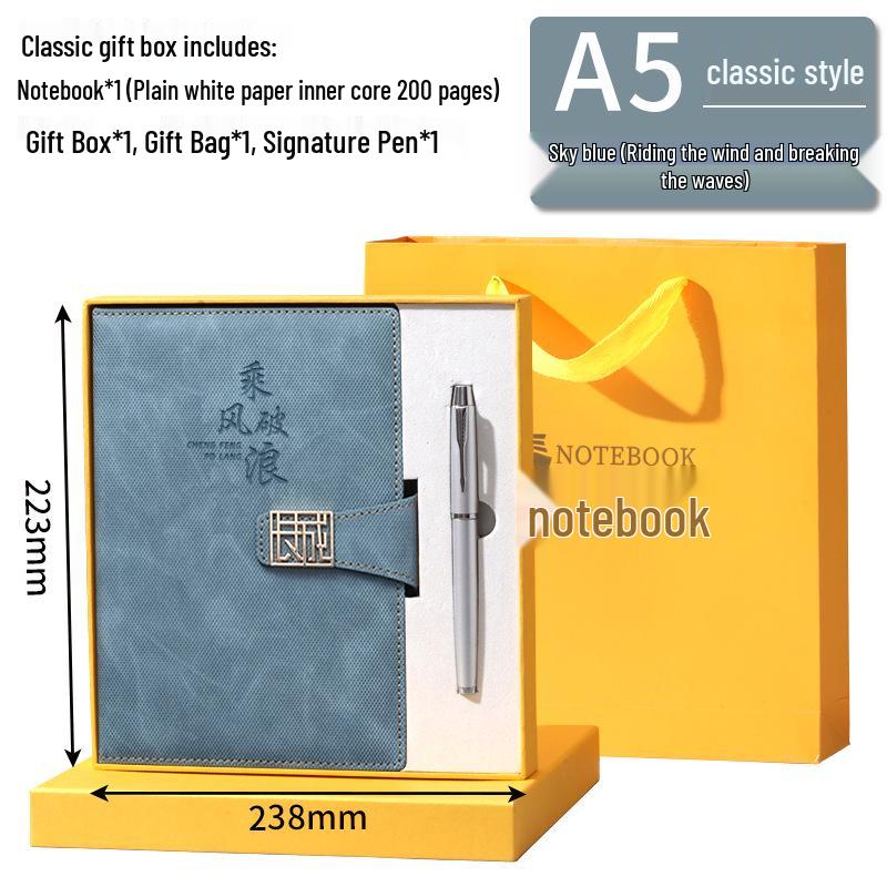 A5 Custom Strap Diary Notebook with Logo in Gift Box