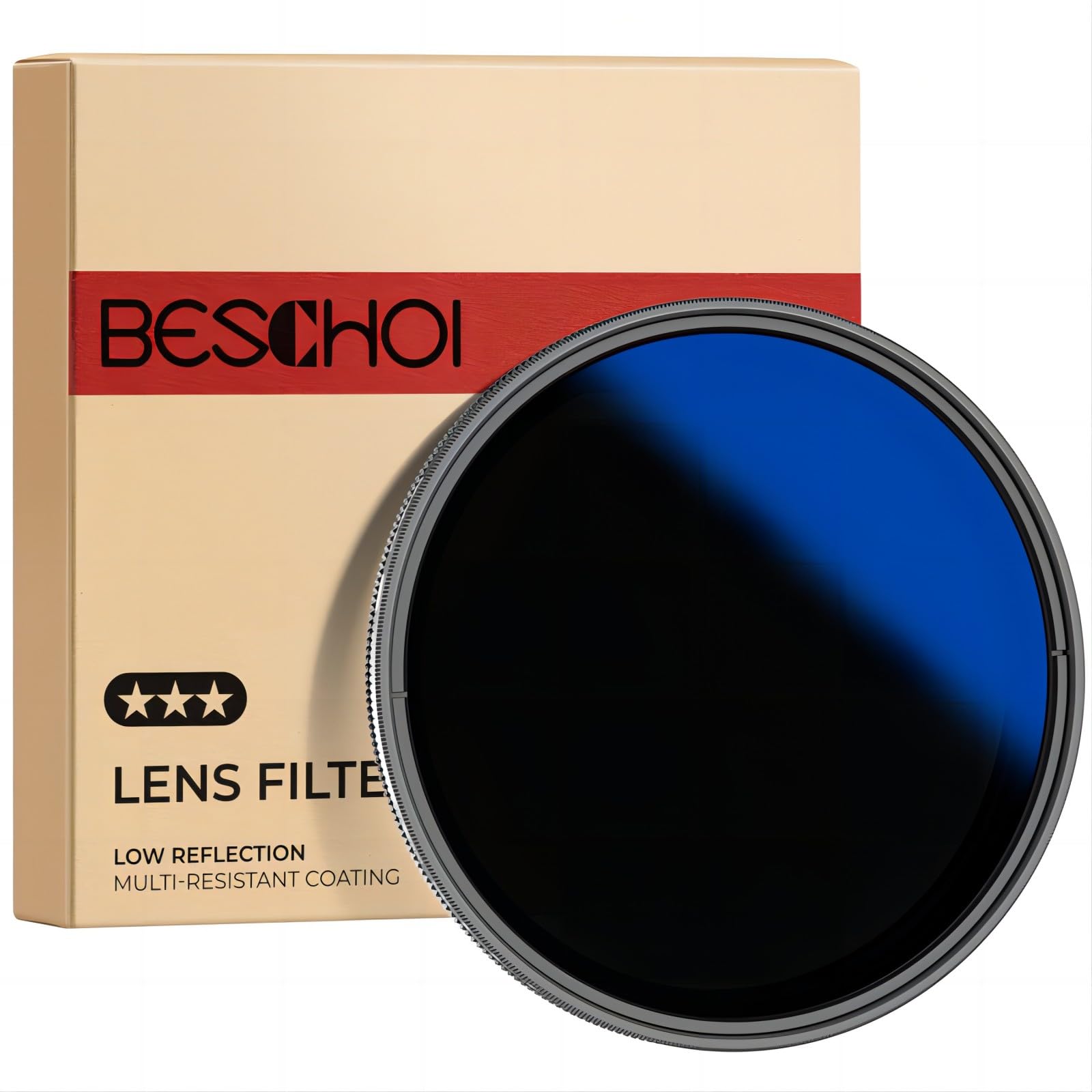 

Beschoi 77mm Variable ND Lens Made with AGC High Density Nano and Aluminum Slim Ideal for Video Shooting ND2-400 Filter, Filter, Japanese-made Glass,