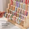 Solid Wood Hanging Jewelry Rack for Bracelets, Bangles, and Keychains.
