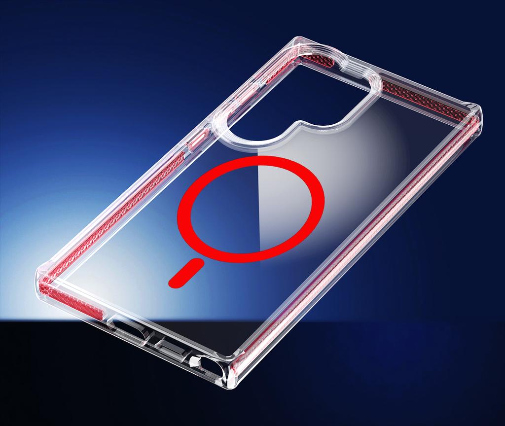 Fashion Clear Strong Magnetic MagSafe Phone Case for Samsung Galaxy S24 Ultra S24 Plus Color Bezel Protection Shockproof  Cover