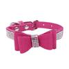 Haustierdeko Welpe Hund Katze Verstellbares Halsband Requisite Riemen Schnalle Strass PU-Leder