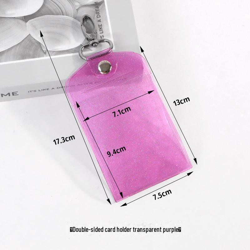 

Блестящий двухсторонний брелок для ключей из ПВХ для удостоверений личности и банковских карт