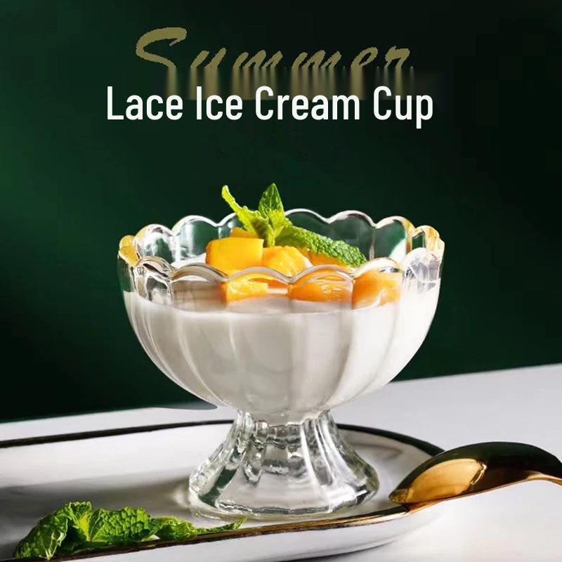 Lead-Free Glass Dessert & Drink Cup for Ice Cream, Juice, Milkshake, Salad, and Popsicle 160ml