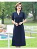 Summer 2025 Noble Lady Plus Size Dress - Short-Sleeved, Elegant Design for Middle-Aged & Elderly Women