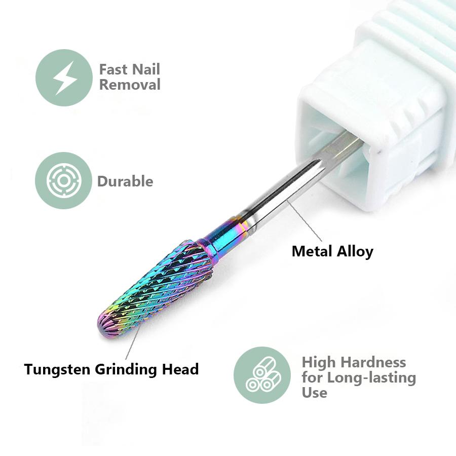 Tungsten Carbid Nail Drill Bits for Electric Manicure, Milling Cutters Nail Files for Nail Gel Polish Remove Nail Tools