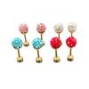 Stainless Steel Xiangbala Polymer Clay Ball Stud Earrings with Anti-Loss Twist Screw Design