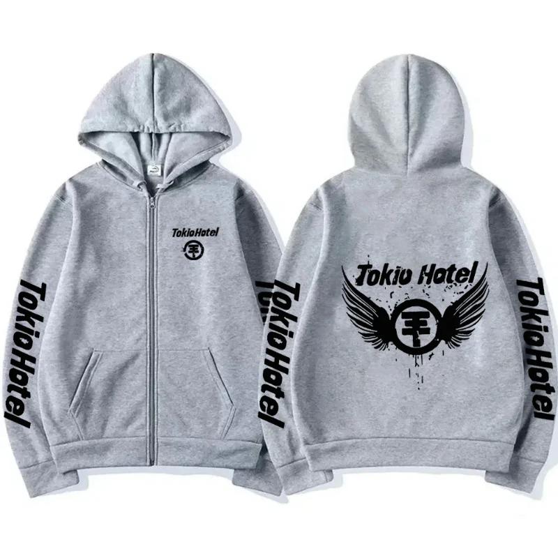Tokio Hotel Hoodie Men Woman Harajuku Zip Up Jacket Sweatshirt Hip Hop Streetwear Fashion Oversized Long Sleeve Zipper Hoodies