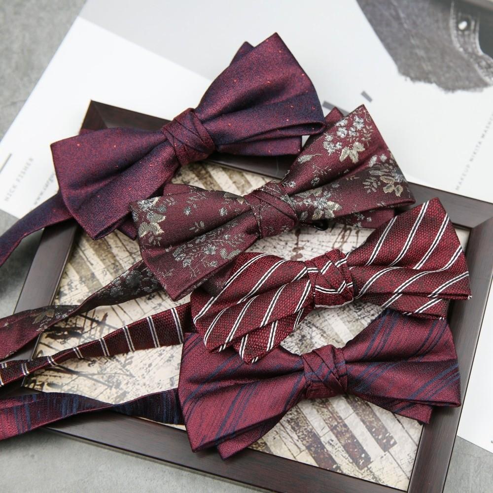 Soft Red Serise Bow Tie Bowknot Bridegroom Groomsman Cravat Creative Men Necktie  Chinese Wedding