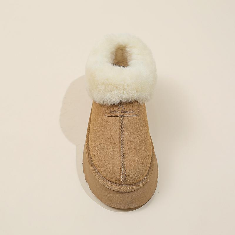 2025 Nouveau Style Bottes de Neige Courtes Mini Bottes d'Hiver en Peau de Mouton Femmes Bottines en Laine Doublées de Fourrure Chaudes pour la Cheville Chaussures Plates