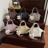 Minimalist Solid Color Pu Handheld Small Square Bag For Daily Casual And Commute