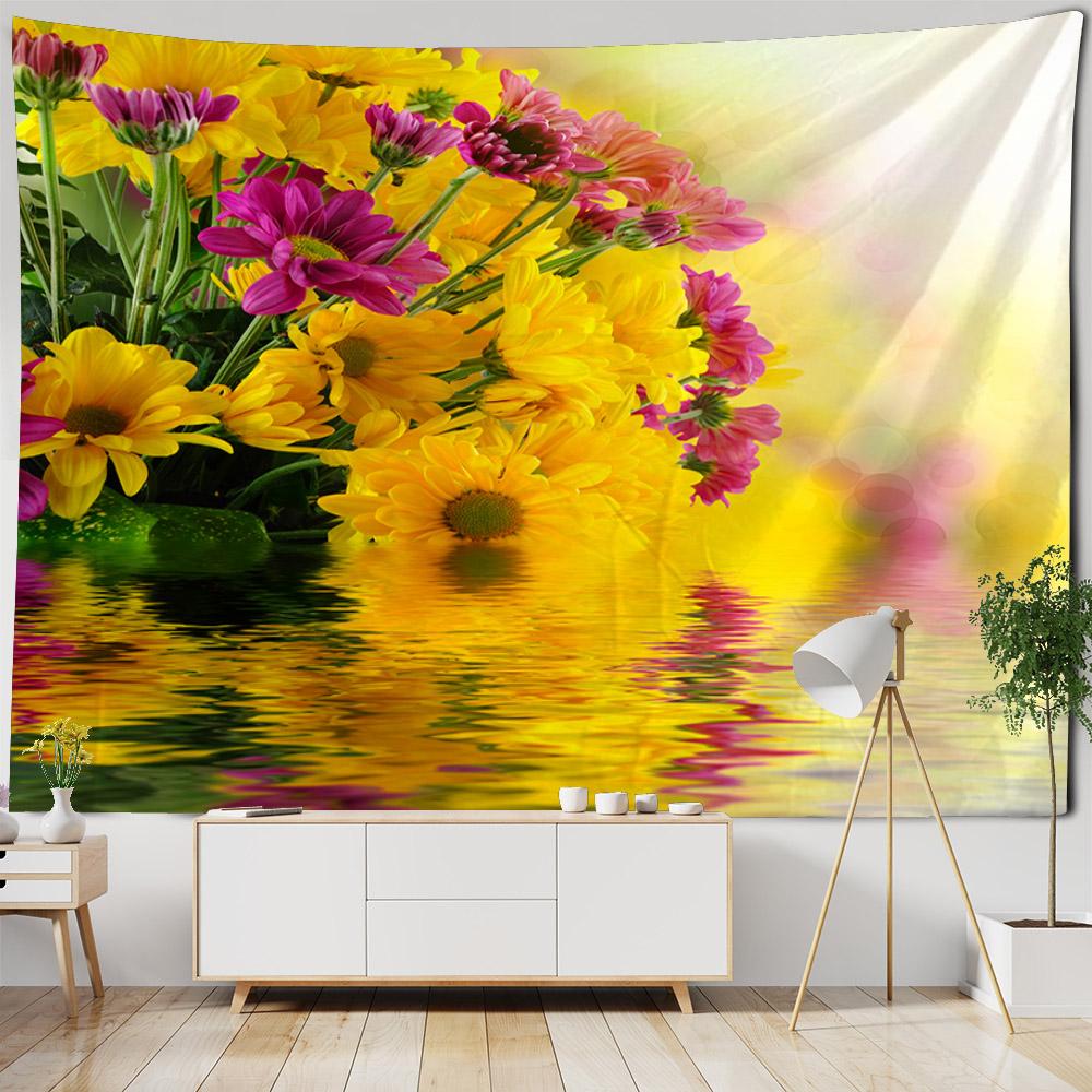 Flower Hanging Cloth, Tapestry, Dreamy Landscape, Background Cloth, Home Wall Decoration, Bed Sheets, Beach Towels, Yoga Mats