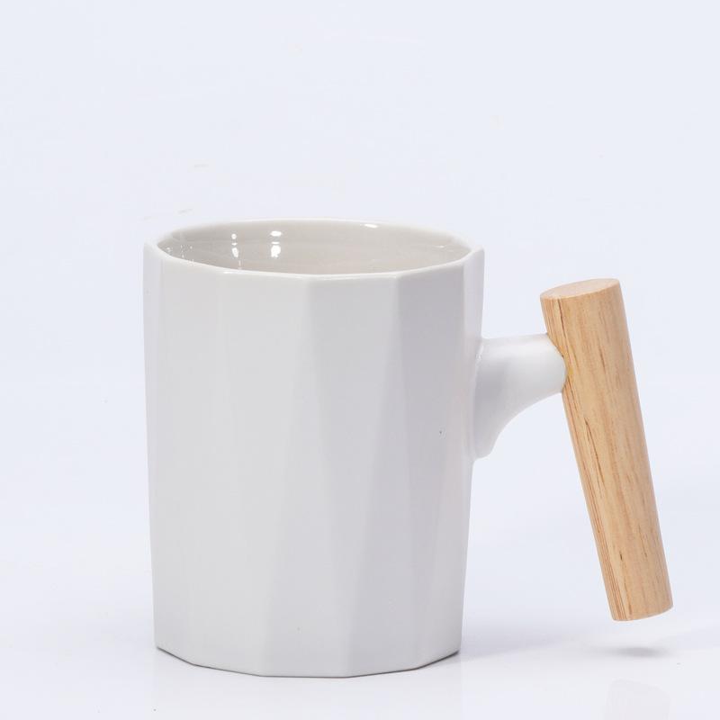 Ins nordische Schneeflockenglasur Holzgriff Keramiktasse literarische Kaffeetasse Festivalgeschenke