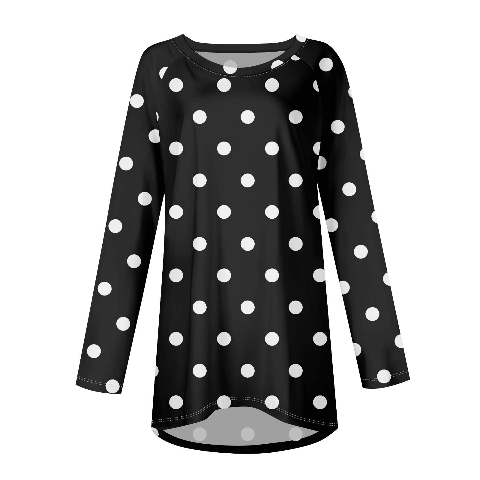 Женский модный свободный пуловер средней длины с круглым вырезом и принтом — фото 4