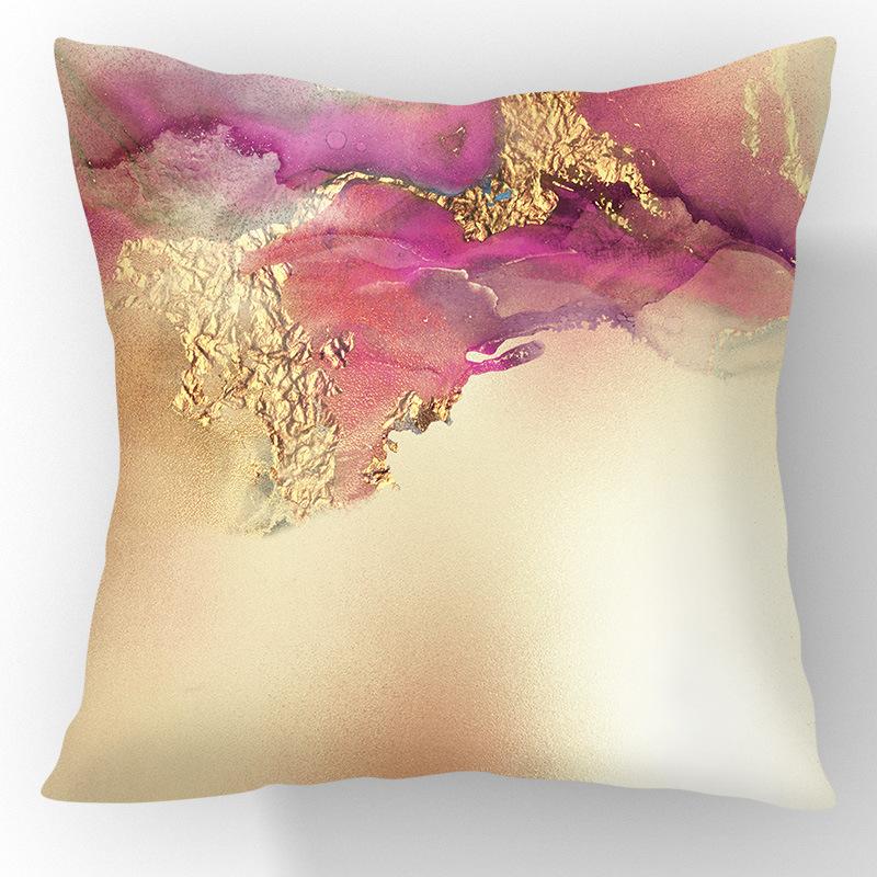 Nordic Gilt Sofa Pillow Short Plush Printed Car Pillow Soft Living Room Decoration Pillow