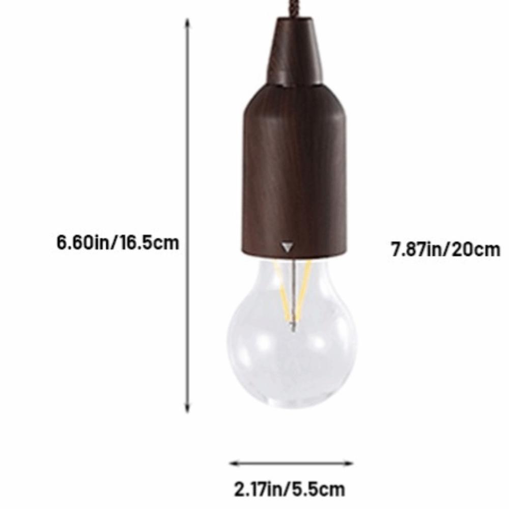 Brown Pull Cord Light Bulb Portable Pull String Hanging Bulb Durable LED Pull Hang Bulb  Camping