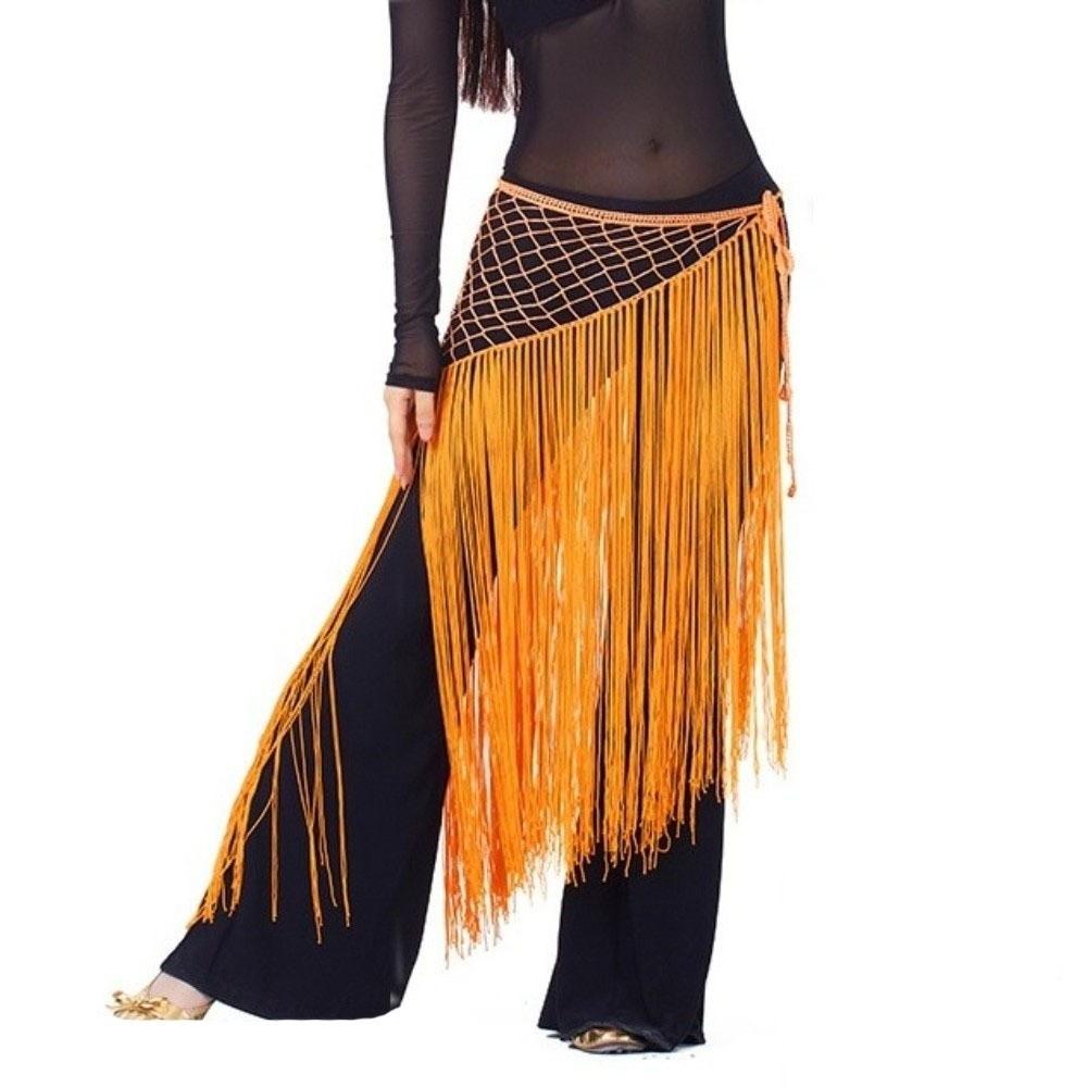 Hollow Dancing Waist Belt Long Tassel Belly Dance Waistband Sequin Waist Chain Dancer Accessories