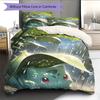 Ropa de cama con estampado de Bulbasaur Decoración del hogar Regalo de Cumpleaños (1 * funda nórdica + 2 * fundas de almohada, sin núcleo)