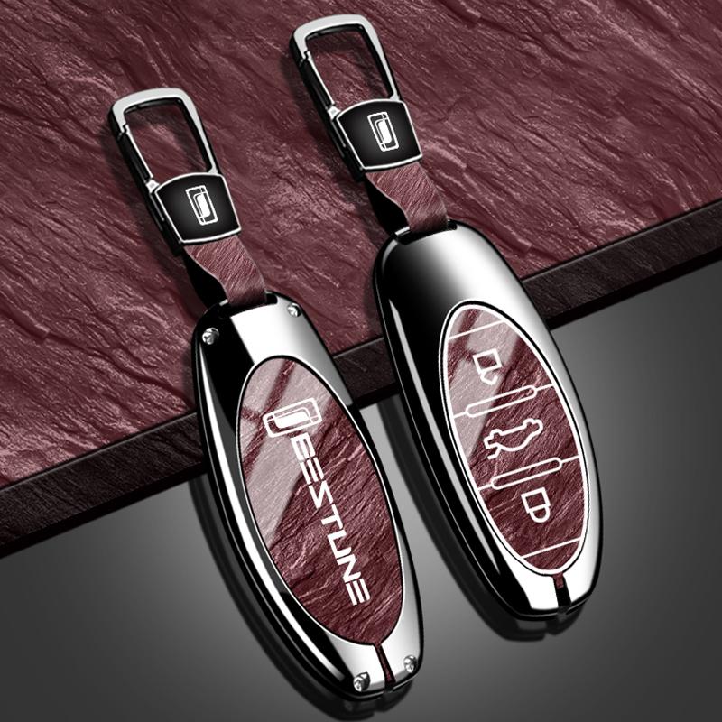 Nouveau Housse de Protection pour Clé de Voiture à la Mode Pour Faw Bestune T77 T77Pro Nouveau B70 T55 T33 T99 Alliage de Zinc Tpu Motif Pierre Porte-clés Accessoires