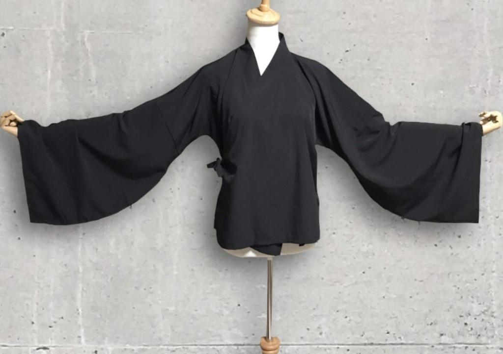 [fhs] Half-length Undergarment, Black, Japanese Clothing, Hanfu Style, Monochrome Outfit, Japanese Outfit, Haori Outfit, Japanese Attire (M)
