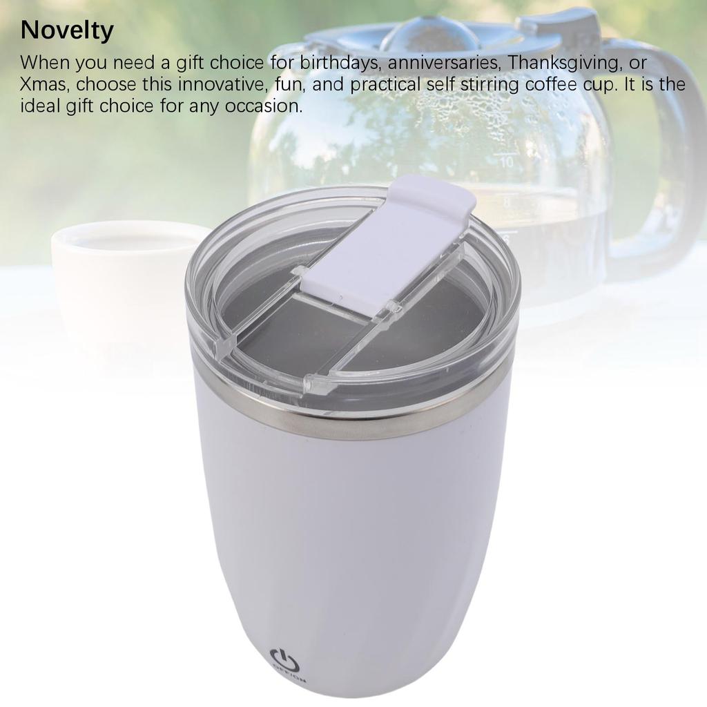 380ML Automatic Stirring Coffee Mug 304 Stainless Steel Auto Magnetic Coffee Cup Electric Mixing Mug for Home Office Gym