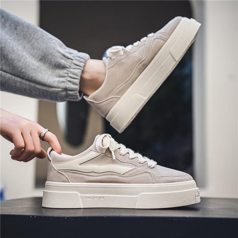 Nuova moda estiva scarpe da ginnastica casual da uomo con plateau tinta unita, blu cielo, grigio chiaro