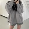 Autumn Spring Women Coat Hooded Drawstring Long Sleeves Pockets Zip-up Elastic Cuff Hem Loose Sport Hoodie Casual Daily Wear Jacket